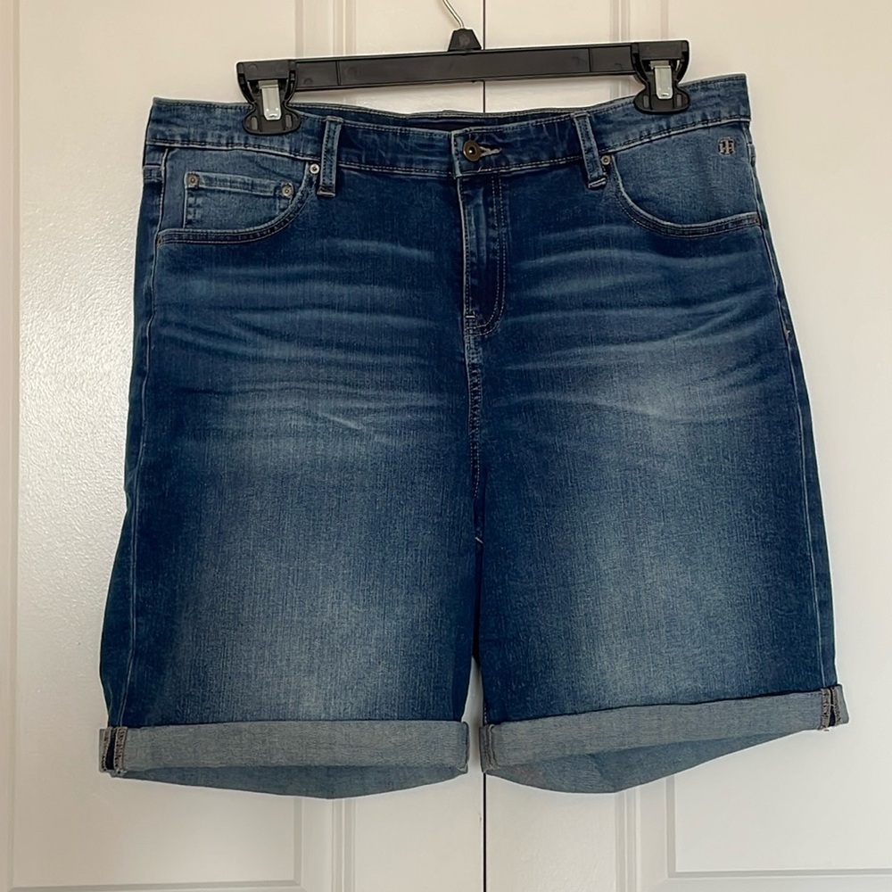 Tommy Hilfiger Women's Dark Blue Denim Jean Shorts